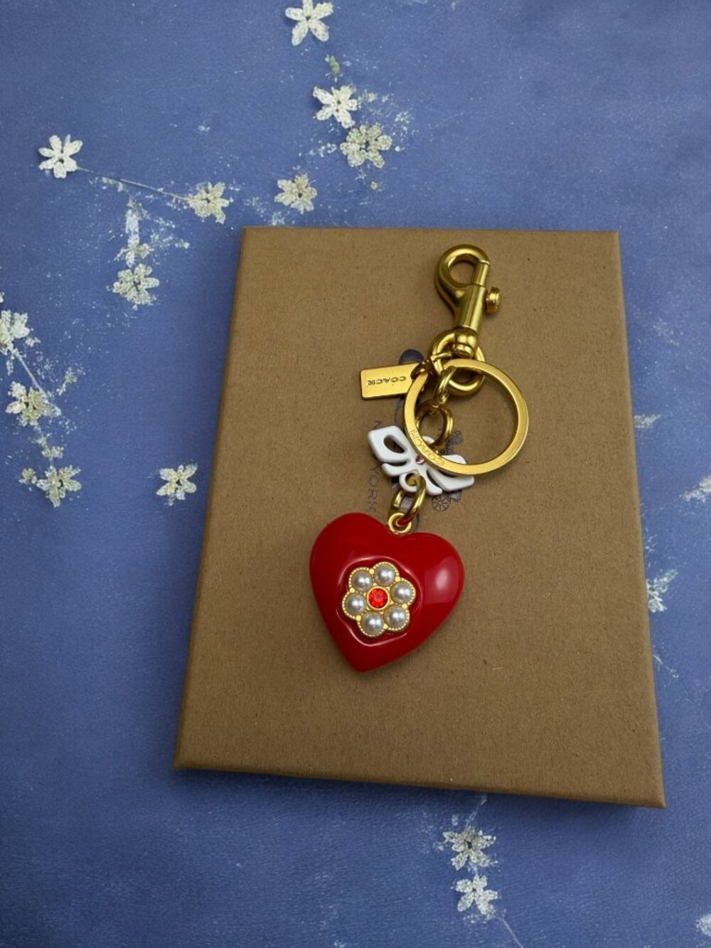 🌸Coach Red Heart Keychain